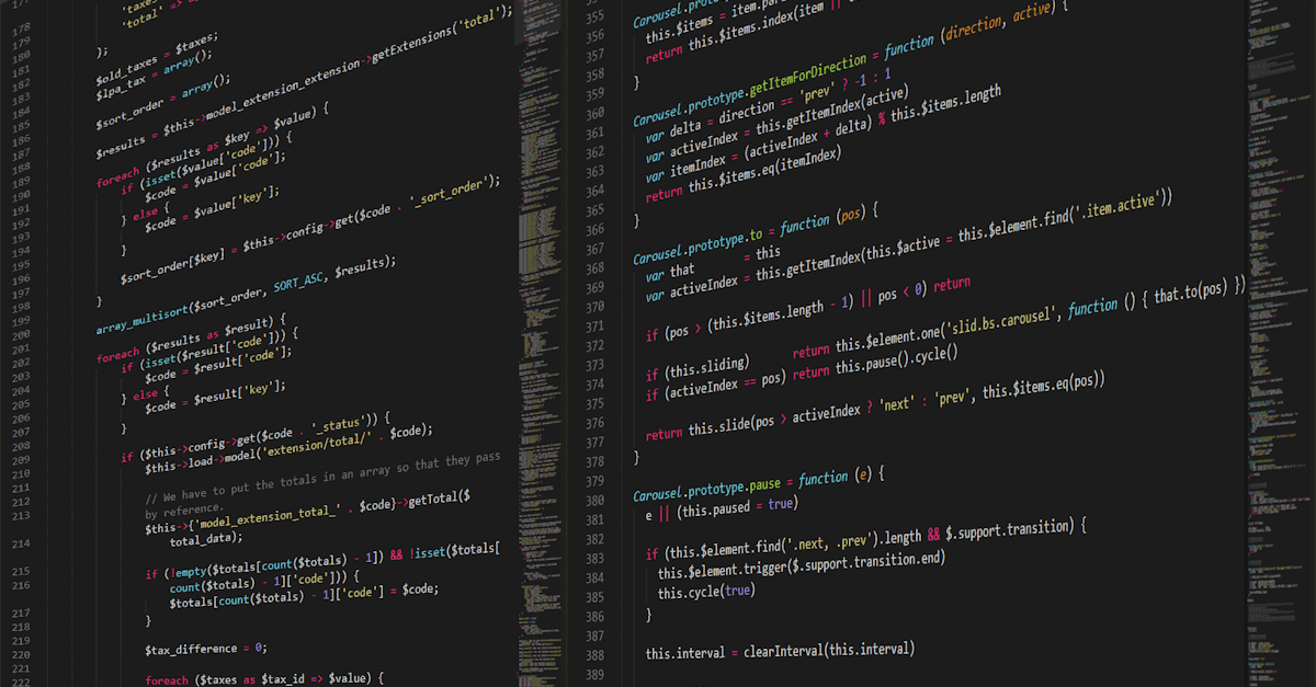 Close-up view of programming code in a text editor on a computer screen.
